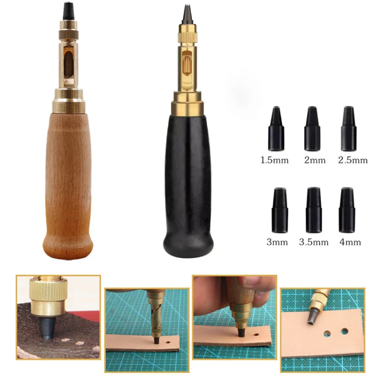 6 In 1 Automatic Belt Punch Punching Multi-scalp Anechoic Belt Punch(Black) - Image 2