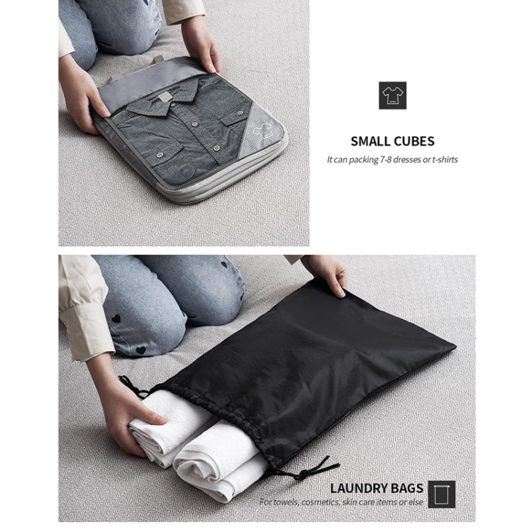 6 In 1 Compression Mesh Travel Cubes Clothes Underwear Packing Bags(Black) - Image 8