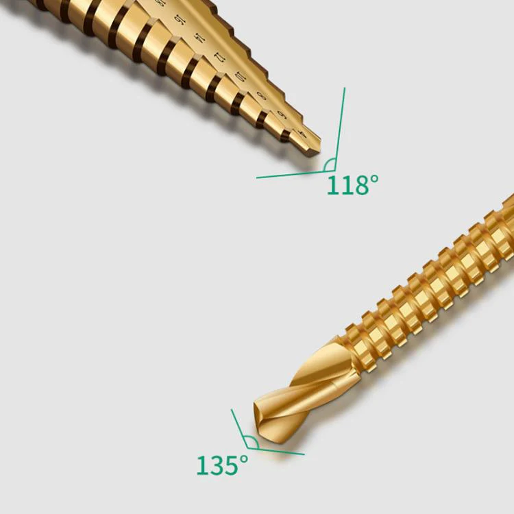 6-in-1 Step Drill Bit Set 4-12/4-20/4-32mm Unibit 3/6/8mm Hole Saws for Metal Wood Plastic(Green) - Image 6