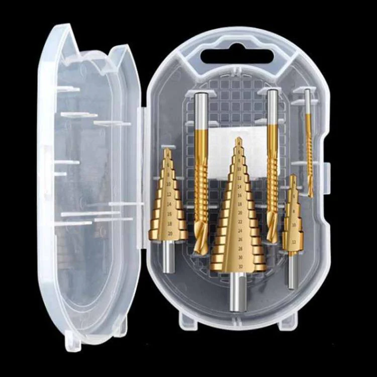 6-in-1 Step Drill Bit Set 4-12/4-20/4-32mm Unibit 3/6/8mm Hole Saws for Metal Wood Plastic(White)