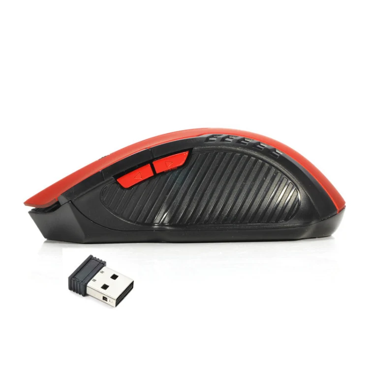 6-keys 2.4G 1600DPI Three-speed Adjustable Wireless Office Mouse(Red) - Image 4
