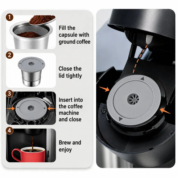 6 Packs Single-Needle K Cups For Keurig 1.0 & 2.0 Stainless Steel Refillable Coffee Filter Pod - Image 7