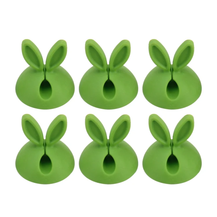 6 PCS CC-941 Rabbit Shape Single Hole Cable Clips Holder, Cable Management System and Cord Organizer Solution(Green) - Image 2