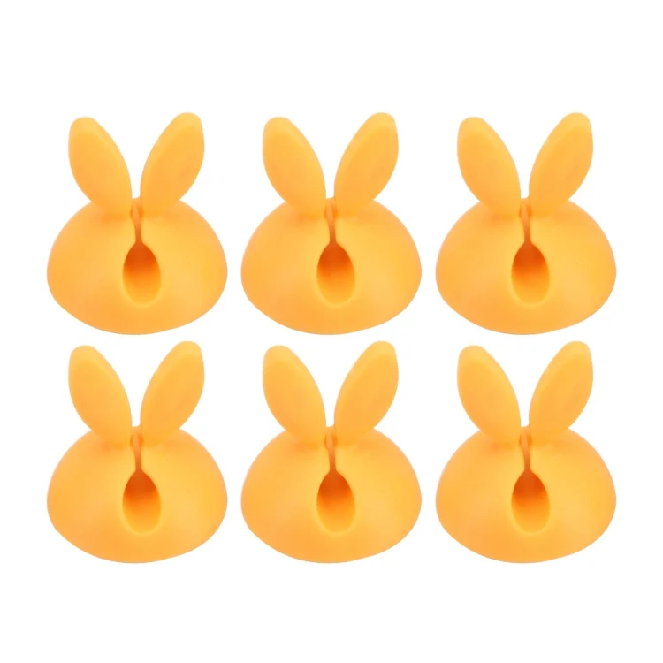 6 PCS CC-941 Rabbit Shape Single Hole Cable Clips Holder, Cable Management System and Cord Organizer Solution(Yellow) - Image 2