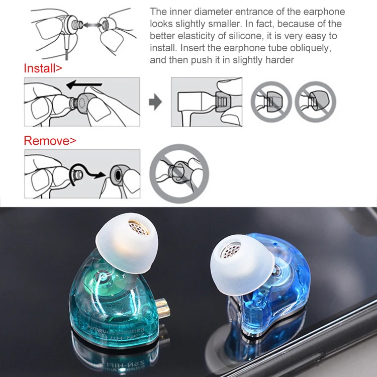 6 PCS KZ Screw Thread Silicone Earbuds For All In-Ear Earphone(White) - Image 6
