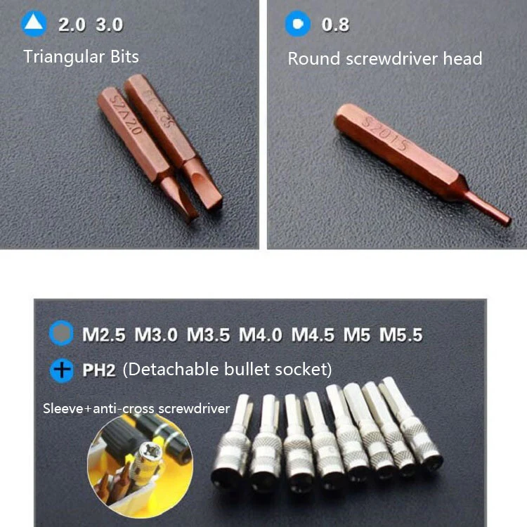 60 in 1 S2 Mobile Phone Notebook Computer Disassembly Tool Repair Phillips Screwdriver(Black) - Image 13