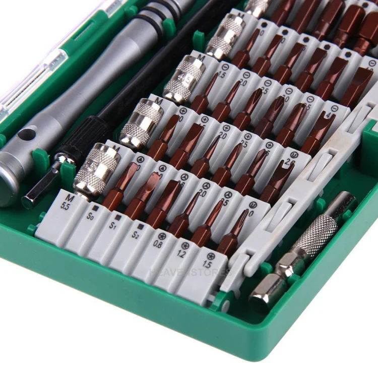 60 in 1 S2 Tool Steel Precision Screwdriver Nutdriver Bit Repair Tools Kit(Green) - Image 4
