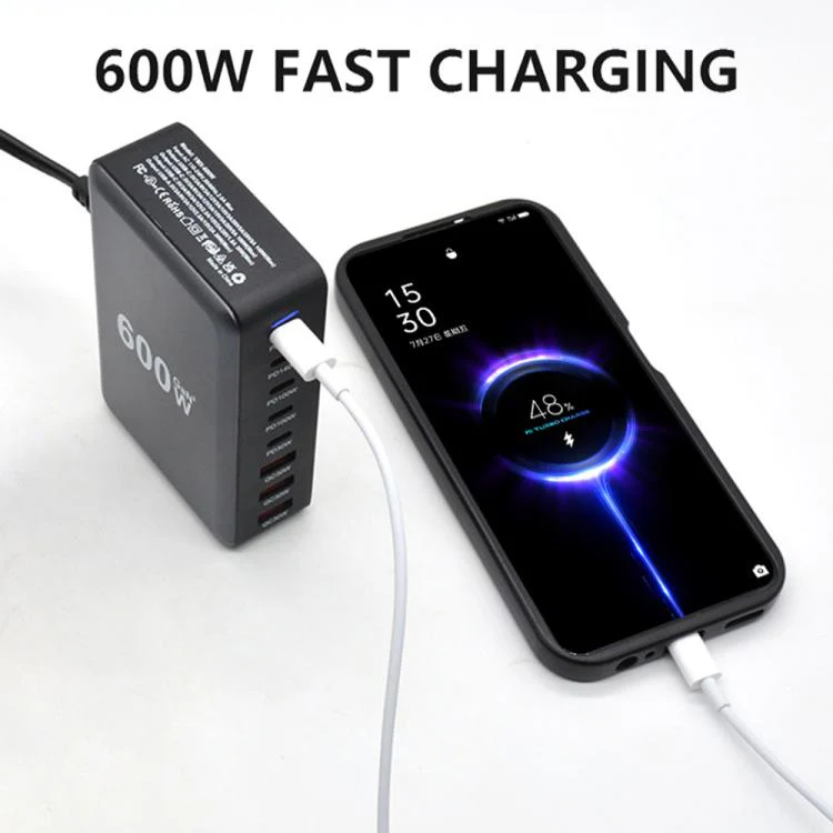 600W USB-C / Type-C and USB-A 8-Port High Power GaN Desktop Fast Charger(UK Plug) - Image 6
