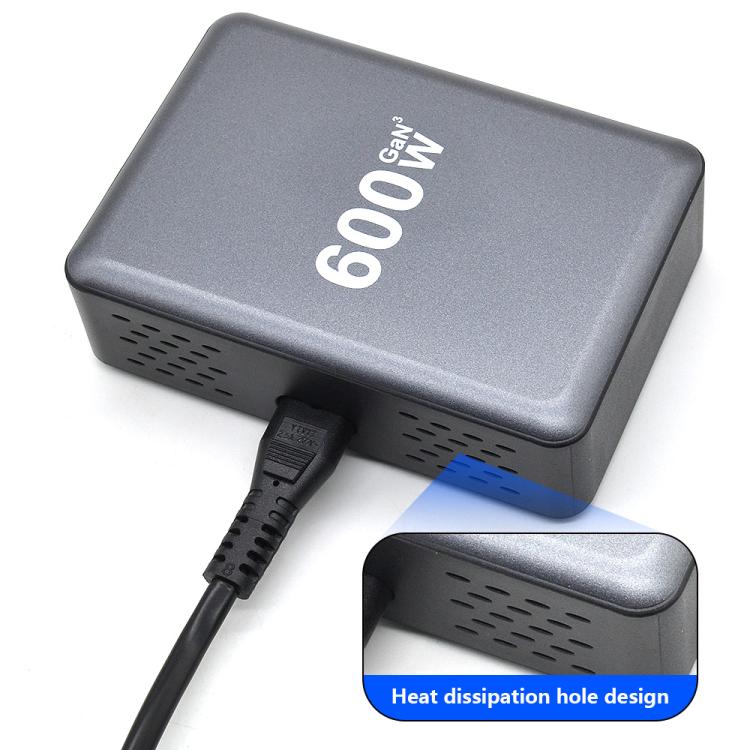 600W USB-C / Type-C and USB-A 8-Port High Power GaN Desktop Fast Charger(UK Plug) - Image 7