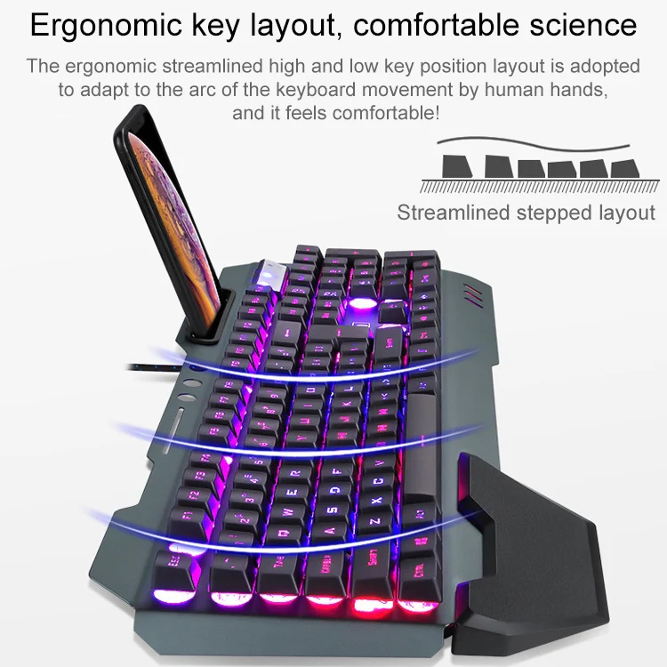 618 Internet Cafe Game Manipulator Keyboard and Mouse Set, Cable Length: 1.6m(Black) - Image 4