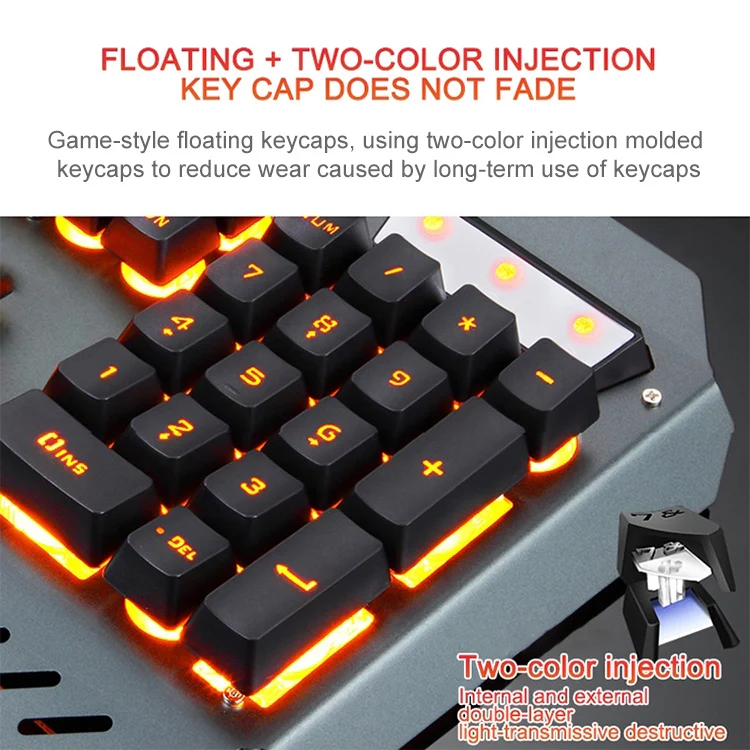 618 Internet Cafe Game Manipulator Keyboard and Mouse Set, Cable Length: 1.6m(Black) - Image 7