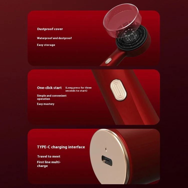 630nm Red Light Massage Comb Scalp Care Liquid Guide Hair Growth Instrument(Red) - Image 11