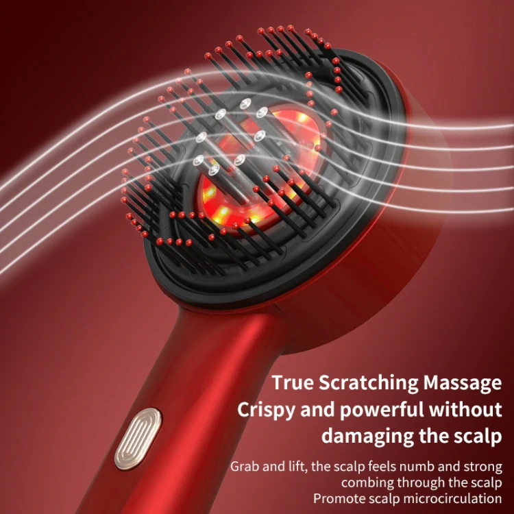 630nm Red Light Massage Comb Scalp Care Liquid Guide Hair Growth Instrument(Red) - Image 3