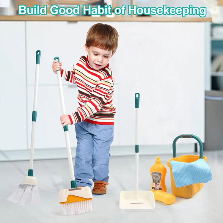 6801-49 12pcs / Set Children Pretend Play Simulation Mini Cleaning Kit - Image 3