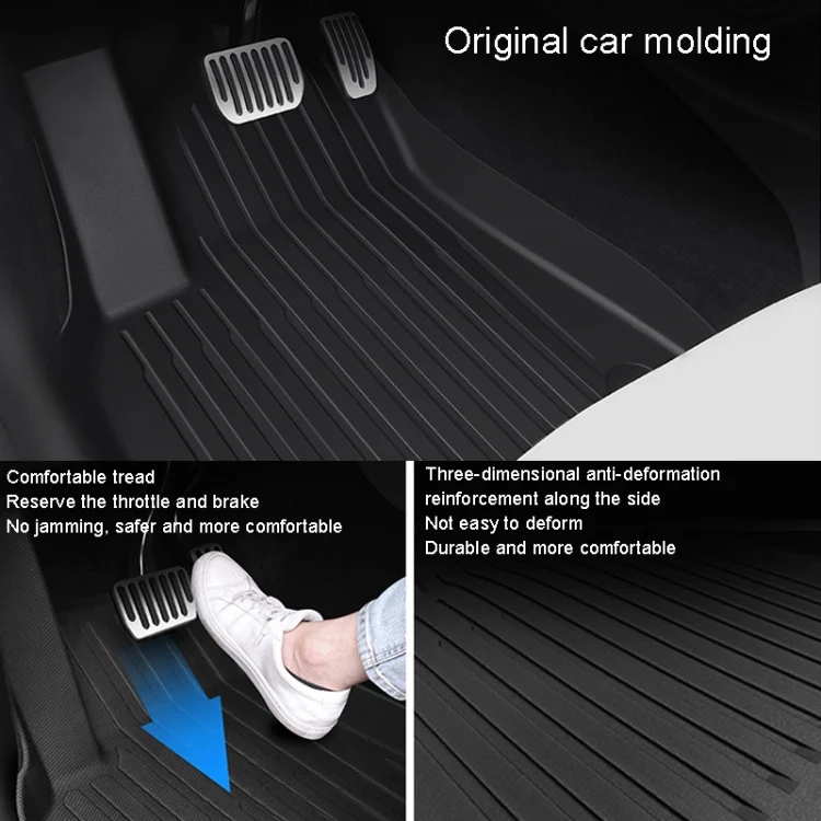 6pcs /Set For Tesla Model Y Double Layer TPE Injection Car Foot Mats Interior Accessories - Image 6