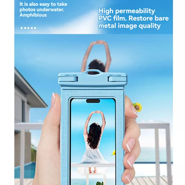 7.2 Inch Mobile Phone IPX8 30m Waterproof Bag with Finger Strap On The Back(Pink) - Image 6