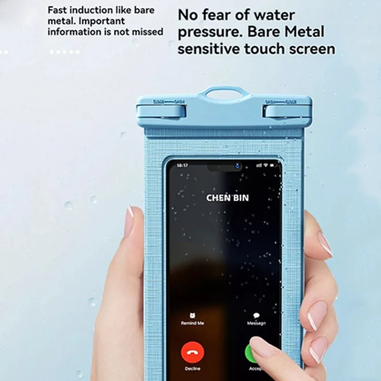 7.2 Inch Mobile Phone IPX8 30m Waterproof Bag with Finger Strap On The Back(Pink) - Image 7