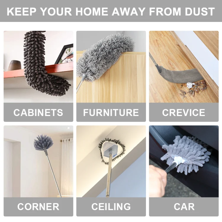7  In 1 2.5m/100inch Dust Cleaner Sofa Extendable Duster Removal Household Cleaning tools - Image 6