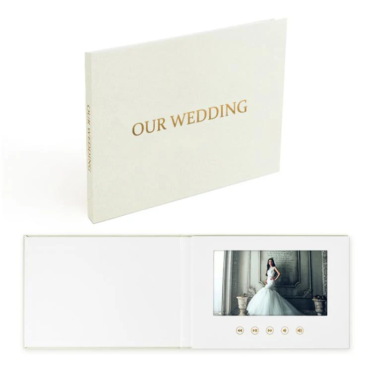 7 Inch IPS Display Multifunctional Commercial Wedding Video Invitation Linen Bound Video Album, Style: Always Forever - Image 3