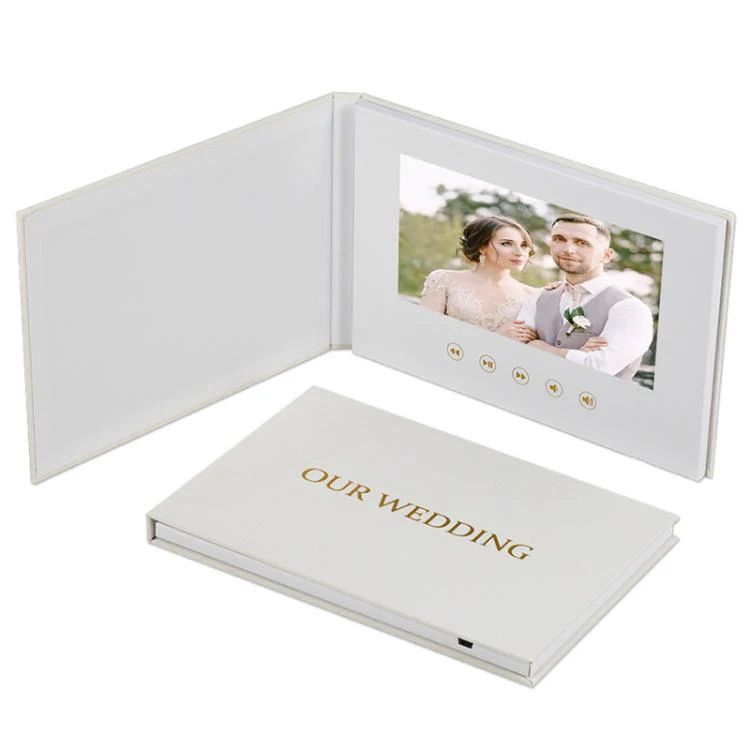 7 Inch IPS Display Multifunctional Commercial Wedding Video Invitation Linen Bound Video Album, Style: I LOVE YOU - Image 2