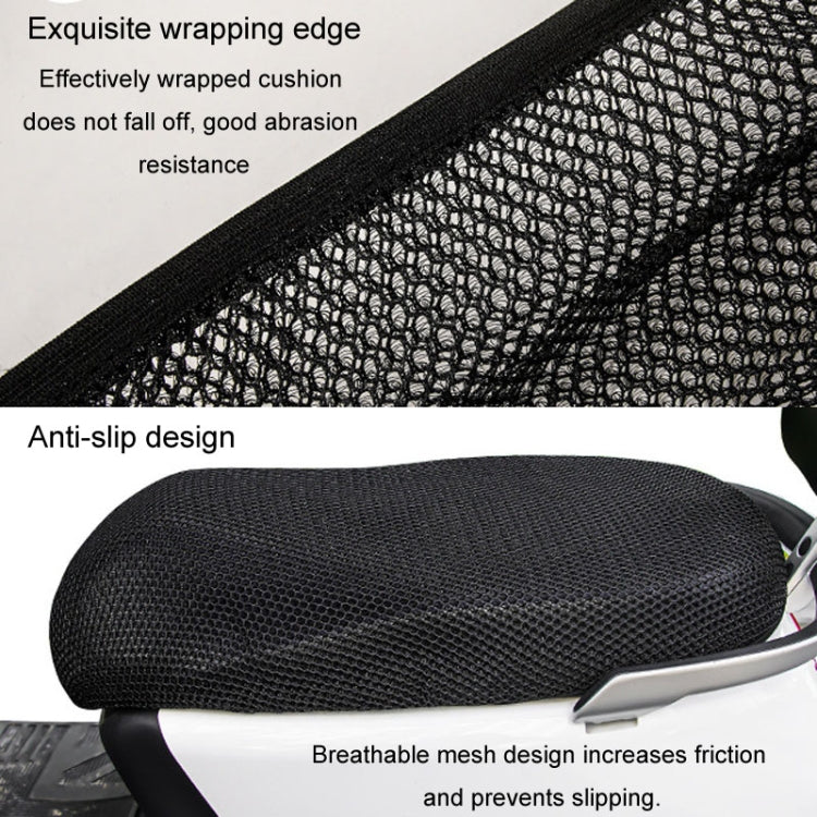77x55cm Electrical Motorcycle Seat Cover Summer Breathable 3D Mesh Motorcycle Anti-Scald Cushion(Black) - Image 5