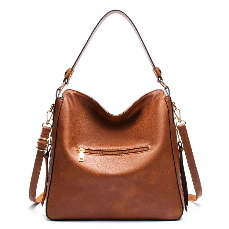 7871 Large Capacity Adjustable Leather Tote Bag Multi-compartment Shoulder Bag, Color: Brown - Image 4