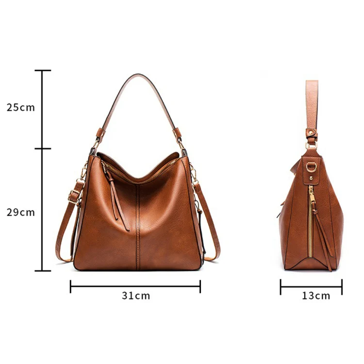 7871 Large Capacity Adjustable Leather Tote Bag Multi-compartment Shoulder Bag, Color: Purple Red - Image 3