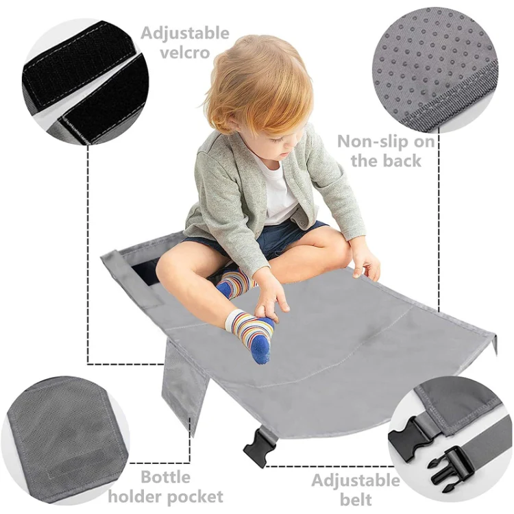 79 x 44cm Kids Airplane Seat Extender Portable Travel Seat Cushion(Black) - Image 3