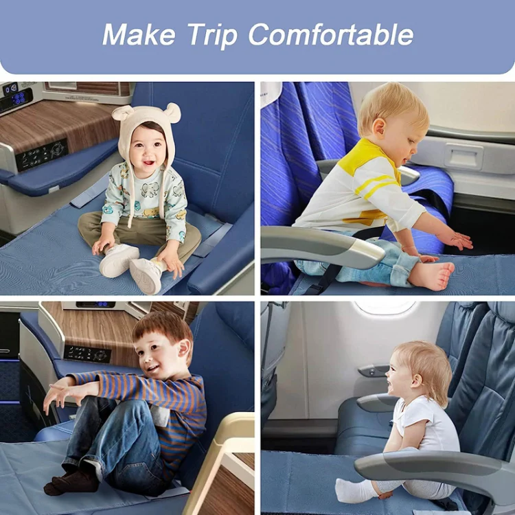 79 x 44cm Kids Airplane Seat Extender Portable Travel Seat Cushion(Gray) - Image 8