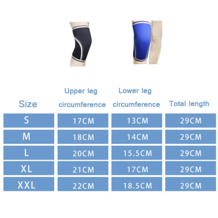 7mm SCR Neoprene Rubber Weightlifting Knee Pads Outdoor Sports Protector, Size:L(Blue) - Image 6