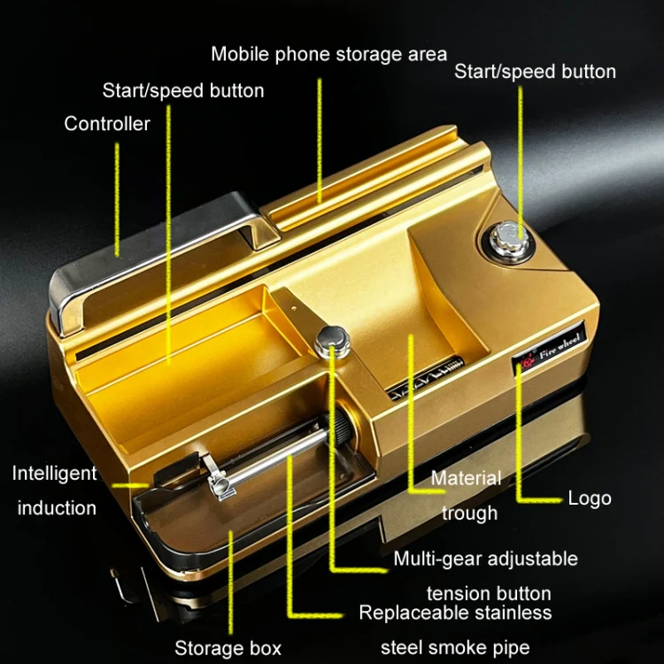 8.0 / 6.5 / 5.5mm Automatic 3-In-1 Smart Cigarette Roller EU Plug(Silver) - Image 4