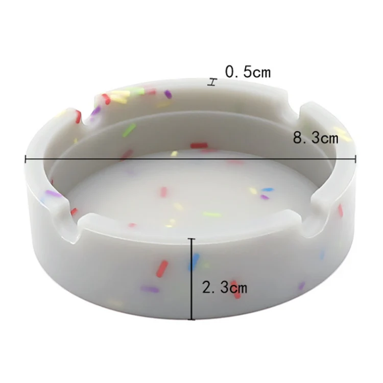 8.3x2.3x0.5cm Round Silicone Luminous Ashtray Fluorescent Car Ashtray(Grey) - Image 4