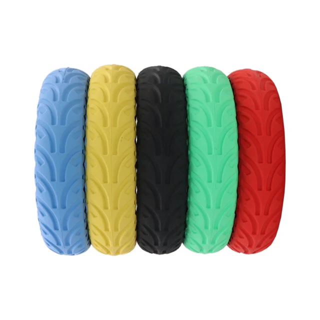 8.5 inch Electric Scooter Wear-resistant Shock-absorbing Decorative Pattern Tire Honeycomb Solid Tire, Suitable for Xiaomi Mijia M365(Red) - Image 4