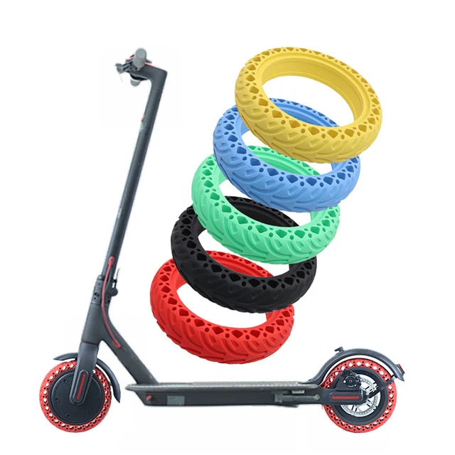 8.5 inch Electric Scooter Wear-resistant Shock-absorbing Decorative Pattern Tire Honeycomb Solid Tire, Suitable for Xiaomi Mijia M365(Red) - Image 5