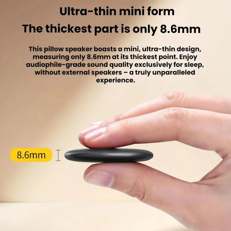 8.6mm Ultra-Thin Pillow Speaker Invisible Sleep Aid for Side Sleepers(White) - Image 7