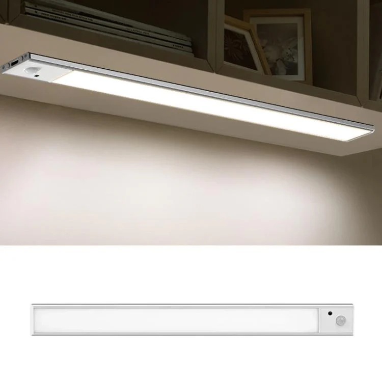 80cm Rechargeable Motion Sensor Light Bar Cabinet Wardrobe Lamp With Remote Control Silver