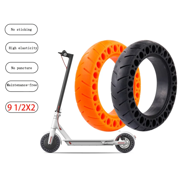 9.5 inch Electric Scooter Shock-Absorbing Honeycomb Solid Tires For Xiaomi Mijia M365(Black) - Image 2