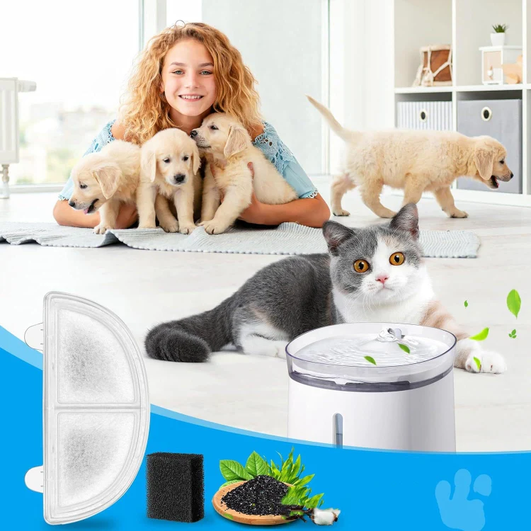 9+9pcs /Box Pet Water Fountain Filters Wireless Cat Fountain Replacement Filter With Pre-Filter Sponges - Image 2