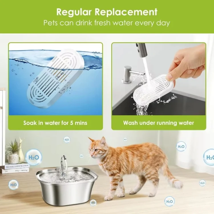 9+9pcs /Box Pet Water Fountain Replacement Filters Dog And Cat Drinking Water Filter Cartridges With Pre-Filter Sponges - Image 6