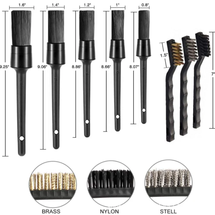 9 PCS / Set Car Wash Detail Brush Short Shank Tire Brush - Image 3