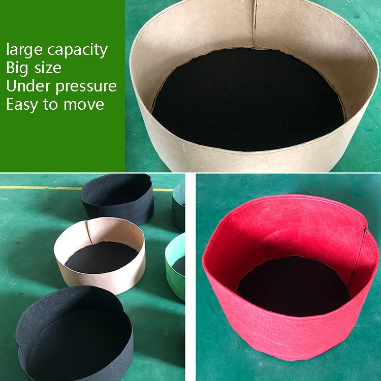 90x30cm 190L Felt Planting Barrel Indoor Outer Round Plant Bag Non-Woven Seedling Bag(Camel) - Image 5