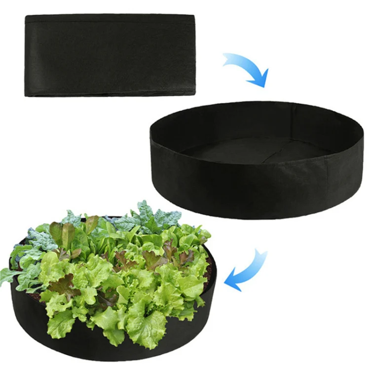 90x30cm 190L Felt Planting Barrel Indoor Outer Round Plant Bag Non-Woven Seedling Bag(Green) - Image 6