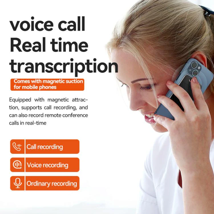 A3 Dual-key Arc-Frame Twill Texture Ultra-thin AI Smart Voice Recorder Support AIREC-APP, Memory:128GB(Black) - Image 7