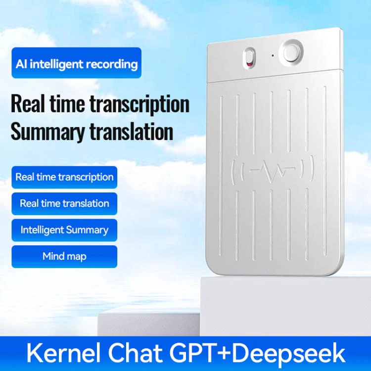 A3 Dual-key Voiceprint Ultra-thin AI Smart Voice Recorder Support AIREC-APP, Memory:256GB(White) - Image 4