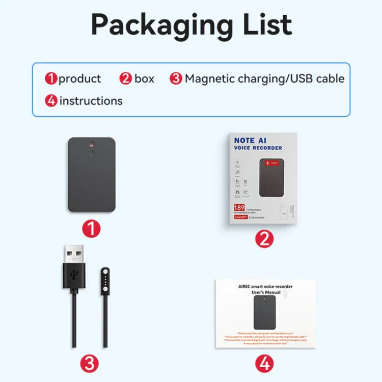 A3 Vertical Dual-key Ultra-thin AI Smart Voice Recorder Support AIREC-APP, Memory:16GB(Black) - Image 11