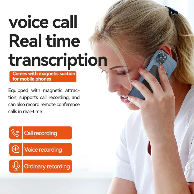 A3 Vertical Dual-key Ultra-thin AI Smart Voice Recorder Support AIREC-APP, Memory:32GB(Black) - Image 7