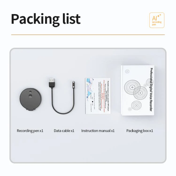 A30 Magnetic Ring AI Voice Recorder & Phone Stand Support AIREC-APP, Memory:64GB(Black) - Image 11