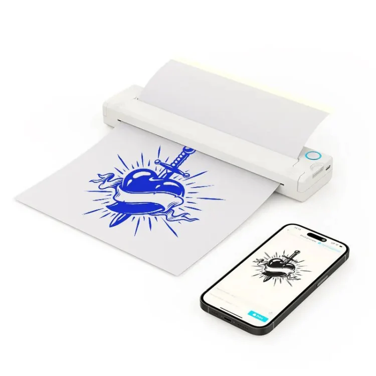 A41 203DPI Portable Tattoo Printer Office Study Bluetooth HD Thermal Printer(White) - Image 2
