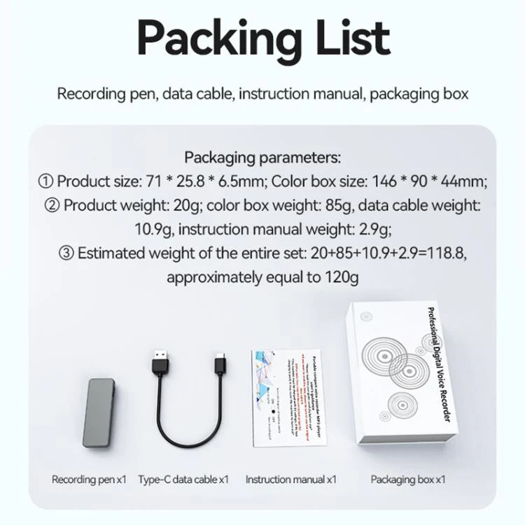 A7 Employee ID Badge AI Voice Recorder with Pin Support AIREC-APP, Memory:256GB(Grey) - Image 8