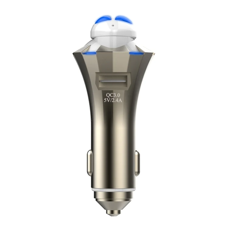 A8 3 in 1 Bluetooth Earphone & Safety Hammer & Car Charger, Support Hands-free Call & USB Quick Charger Function - Image 2